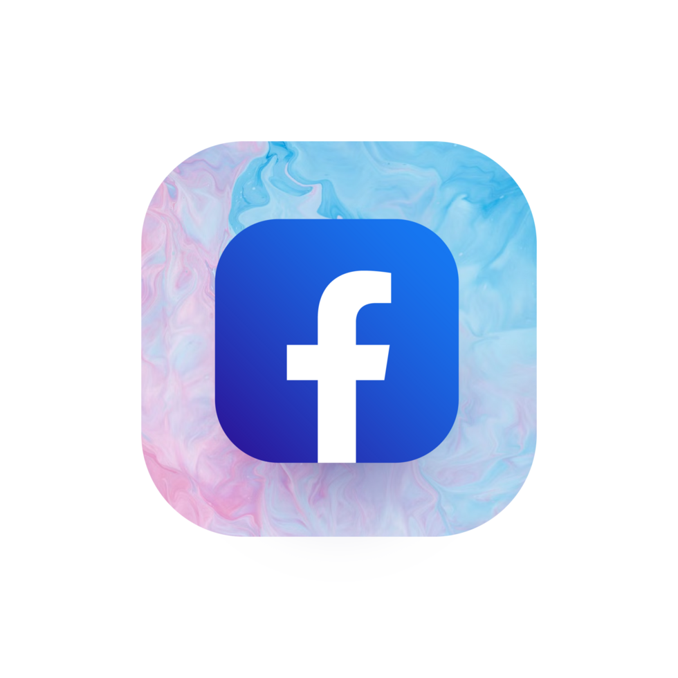 Facebook icon with a blue and pink background png