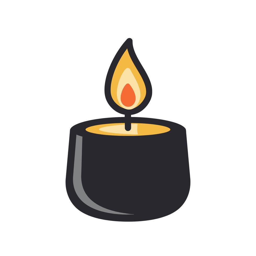 Candle With a Peaceful Flame for Meditation on a White Background vector