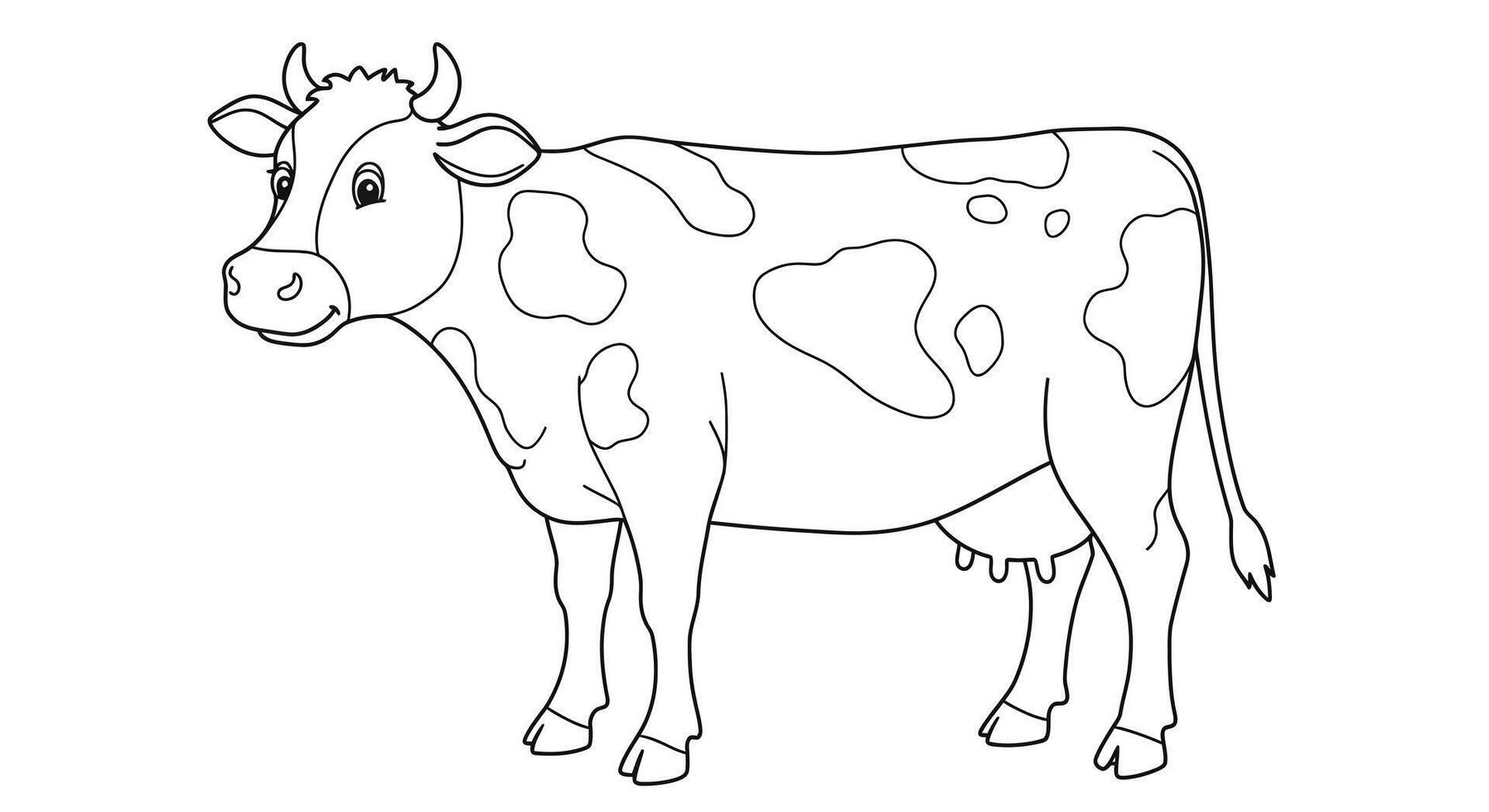 coloring page of a cow with distinct spots vector