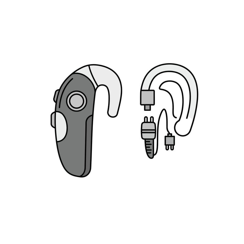 A pair of ear buds and a microphone vector