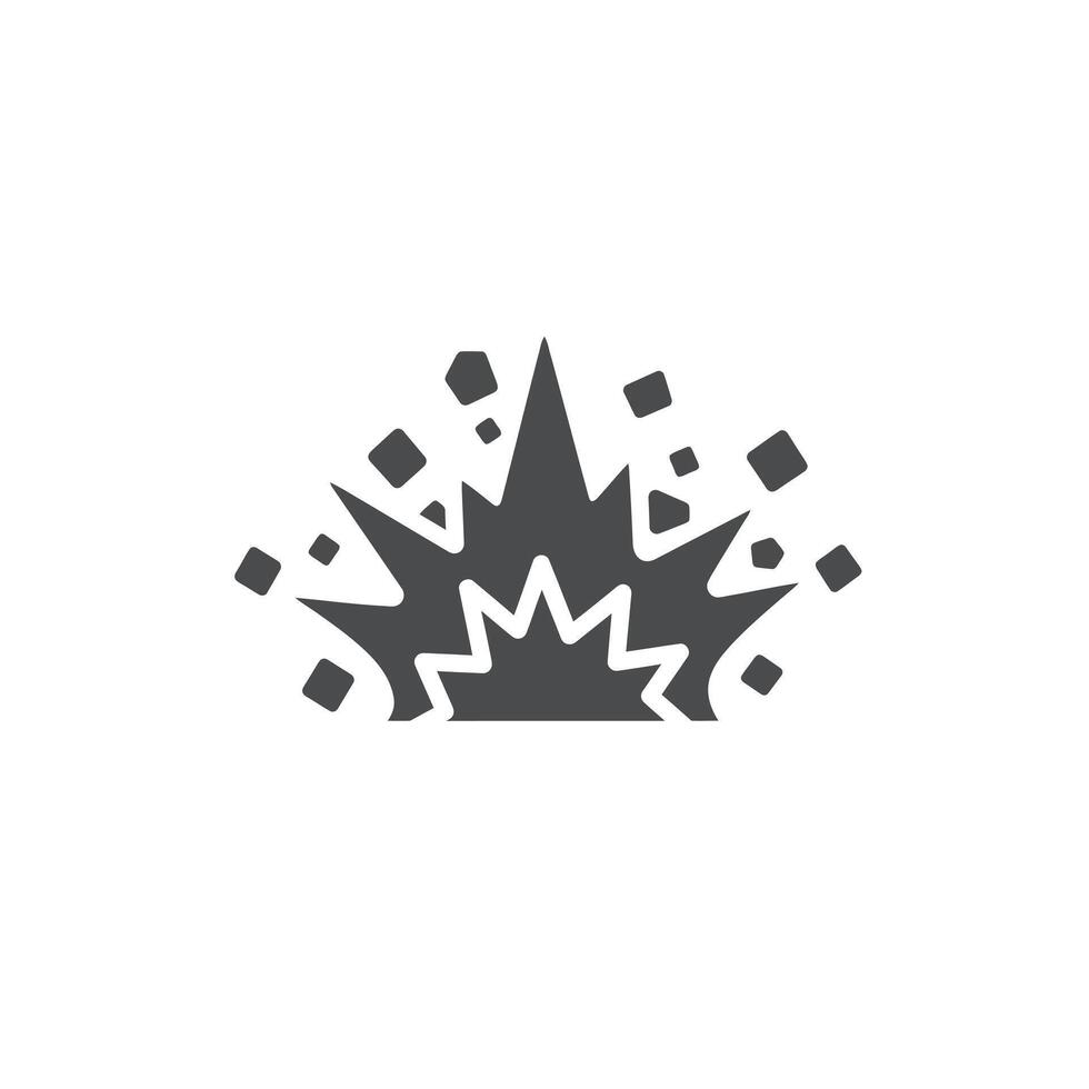 A black and white explosion icon on a white background vector