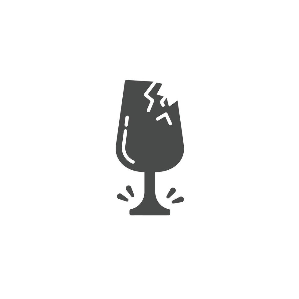 A broken glass icon on a white background vector