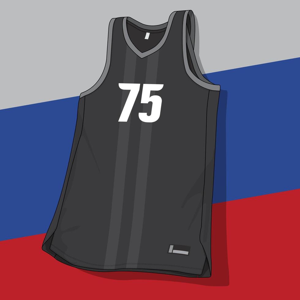Minimalist gray and black basketball uniform design vector