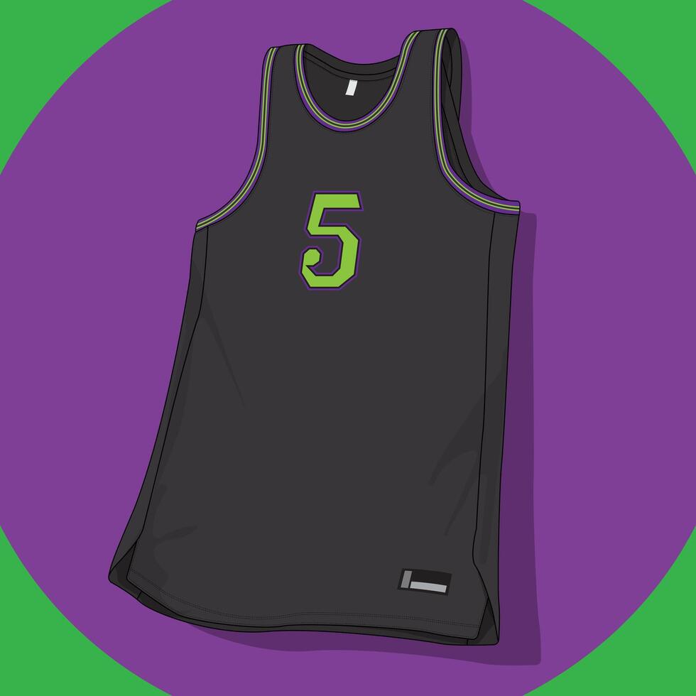 Minimalist basketball jersey design template vector