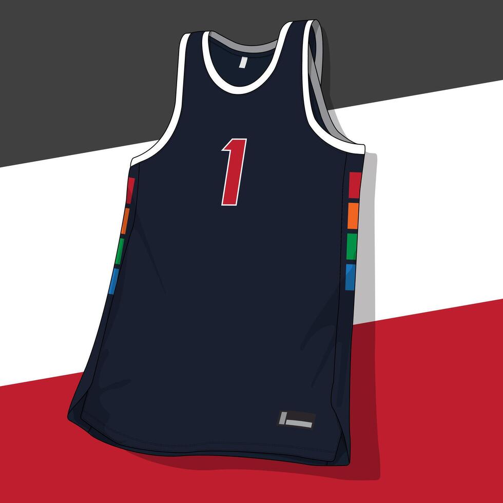 Unconventional design of basketball jersey vector