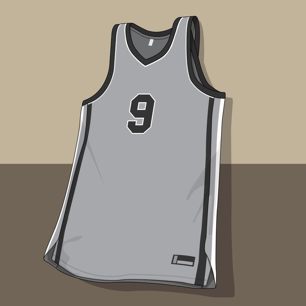 Old school basketball design minimalist gray and black color combination vector