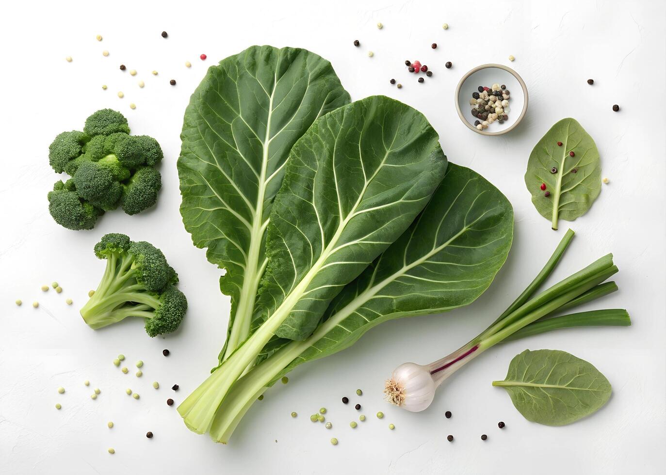 A collection of fresh vegetables on a white background photo