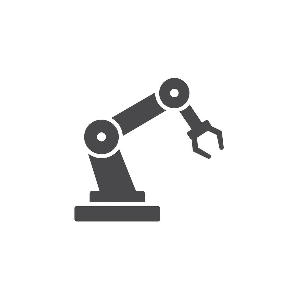 A Solid Representation of a Robotic Arm Symbolizing Automation and Ai-Driven Manufacturing vector