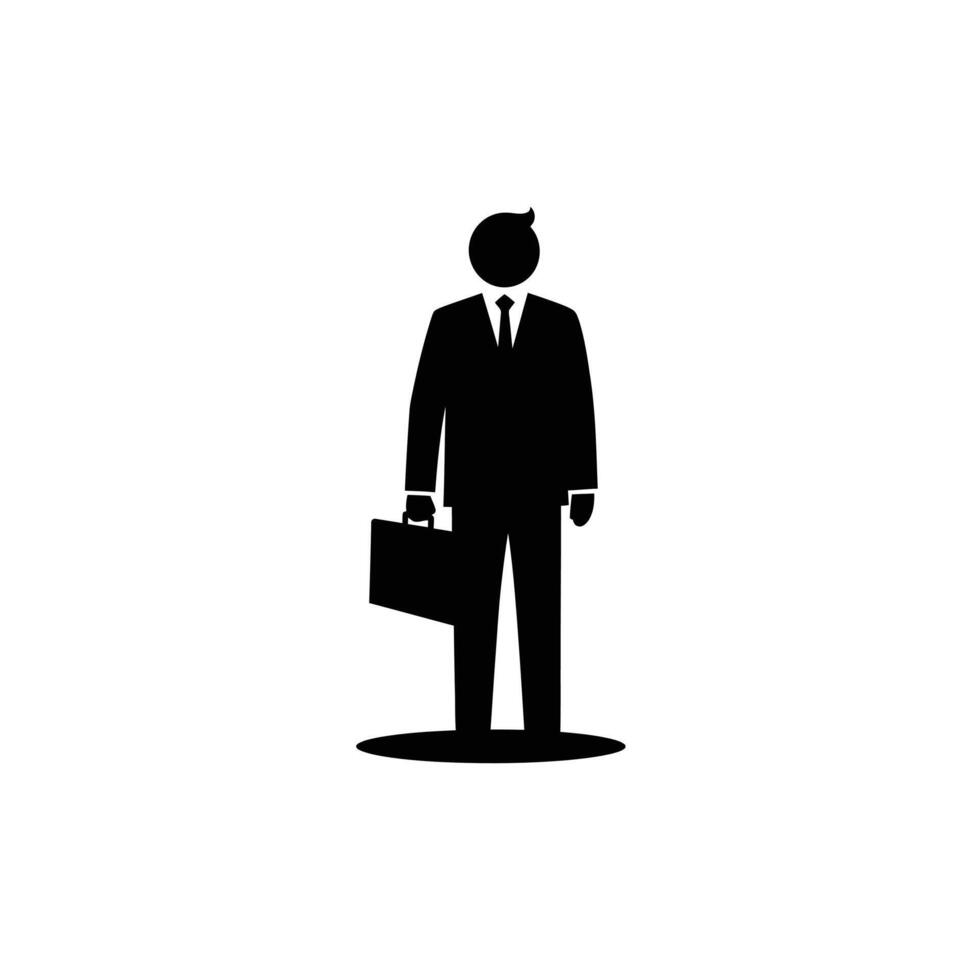 A silhouette of a man in a suit holding a briefcase vector