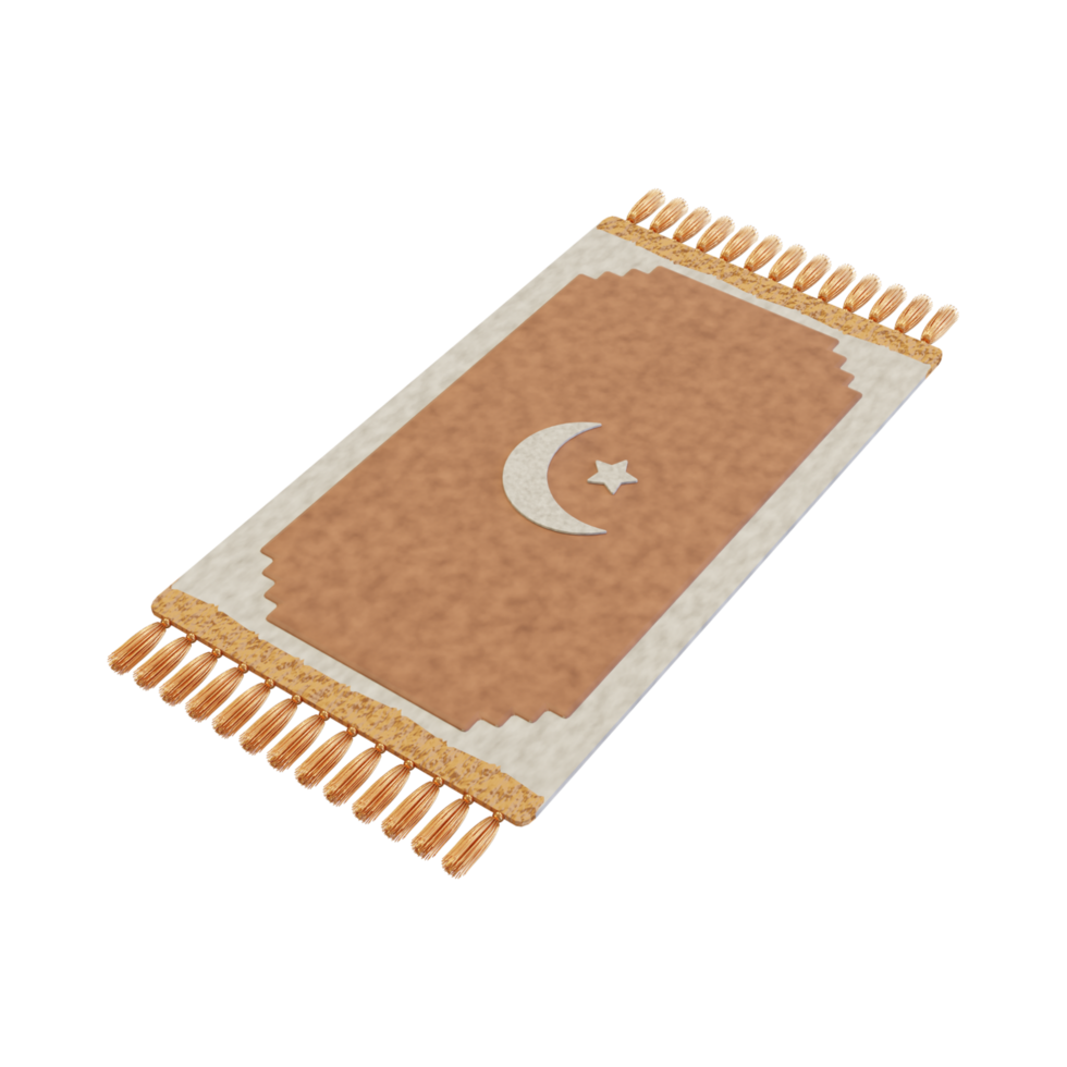 an islamic rug with a crescent and star on it 3d ramadan icon png