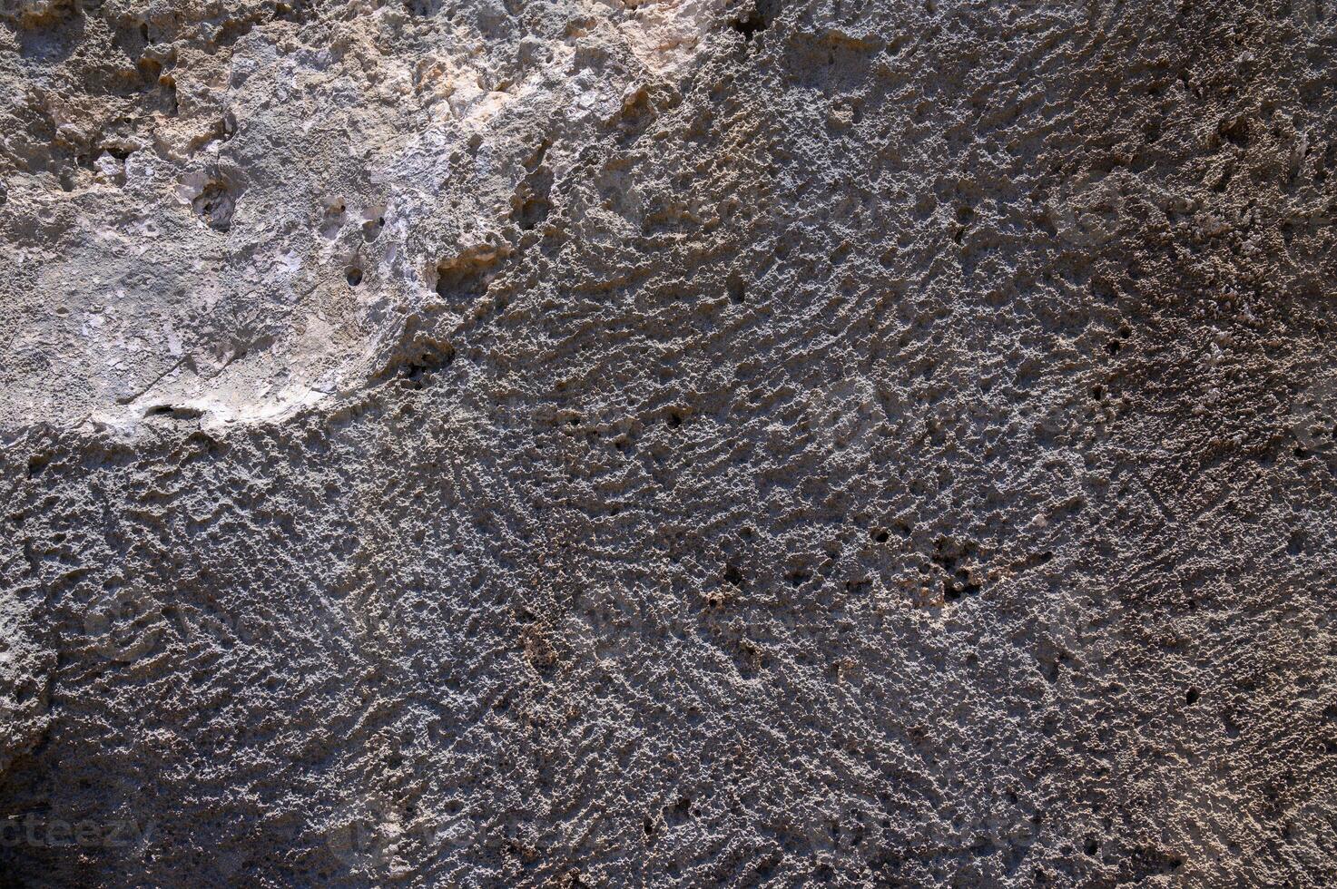 Intricate textures on ancient stone surface reveal a history of geological artistry and natural erosion photo