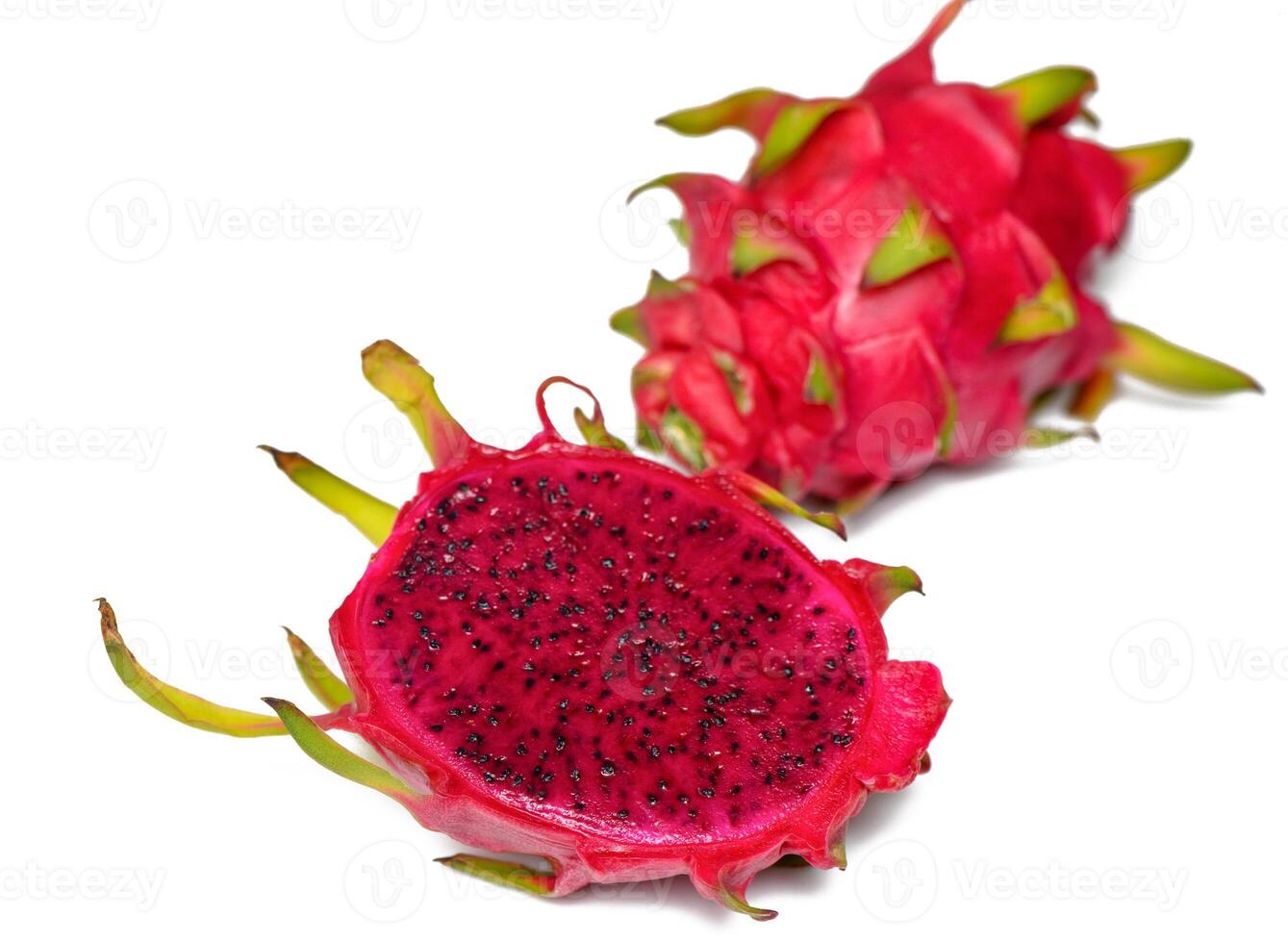 Vibrant dragon fruit showcases its exotic colors and intricate patterns in a fresh culinary presentation photo