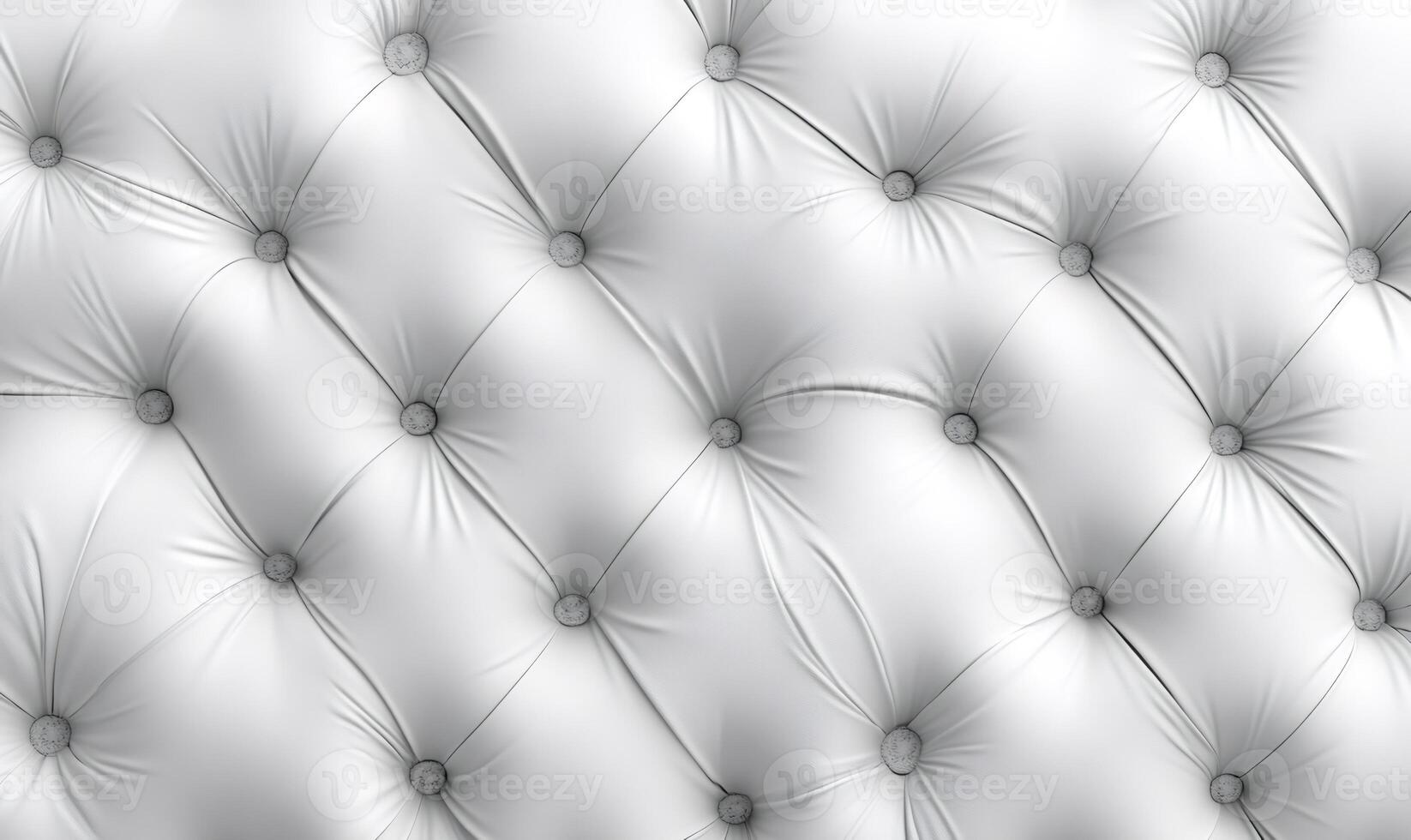 Close-up of luxurious white leather upholstery creating a repeating diamond pattern with decorative buttons photo