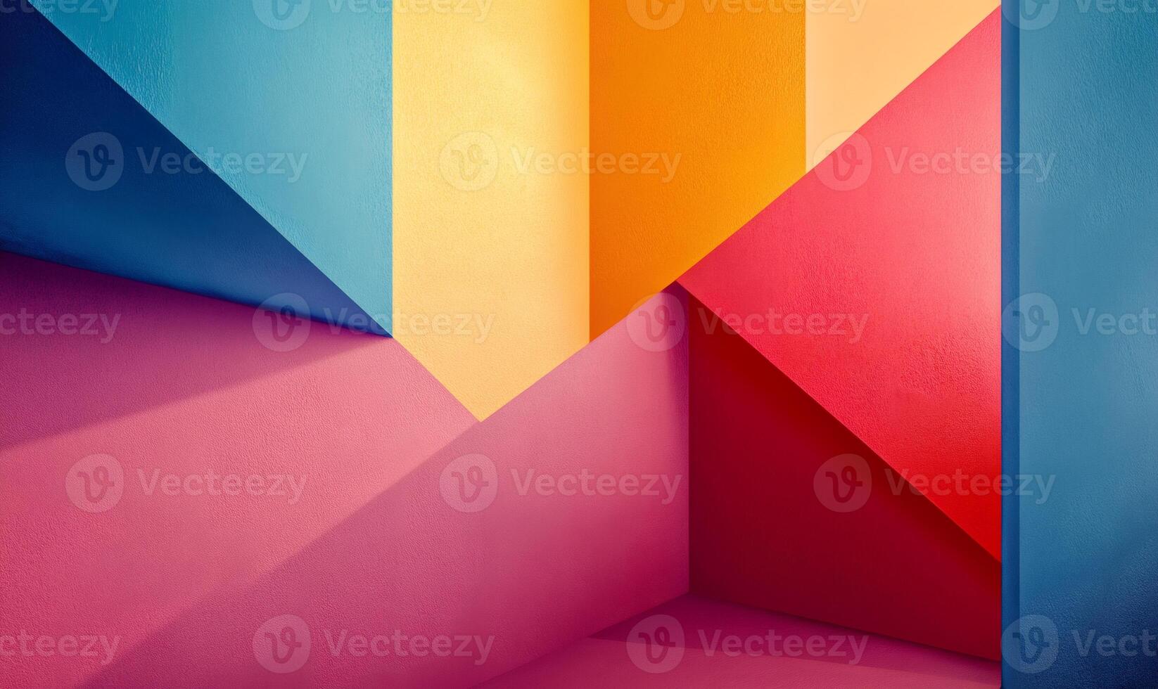 Geometric shapes in vibrant colors create a dynamic and visually appealing abstract composition photo