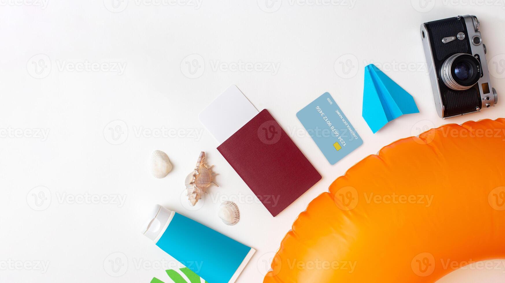 Summer travel set top view photo