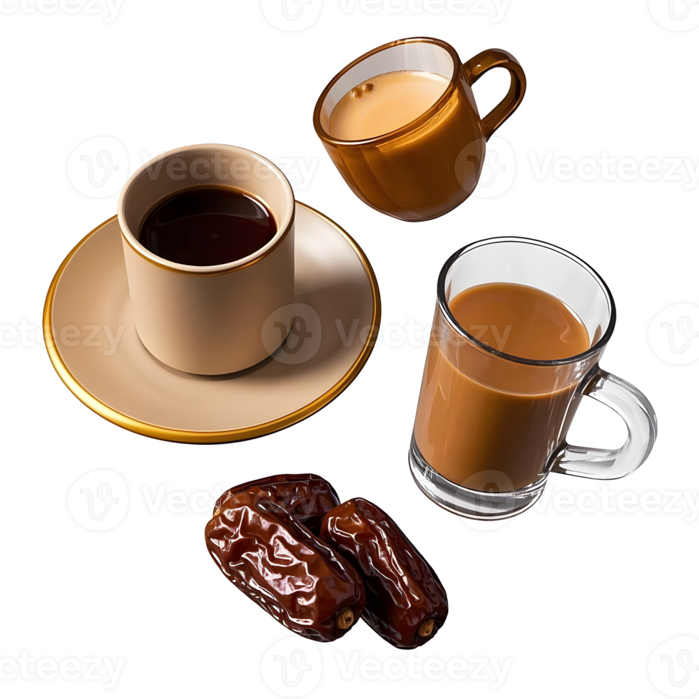 Coffee, dates and a cup of coffee png