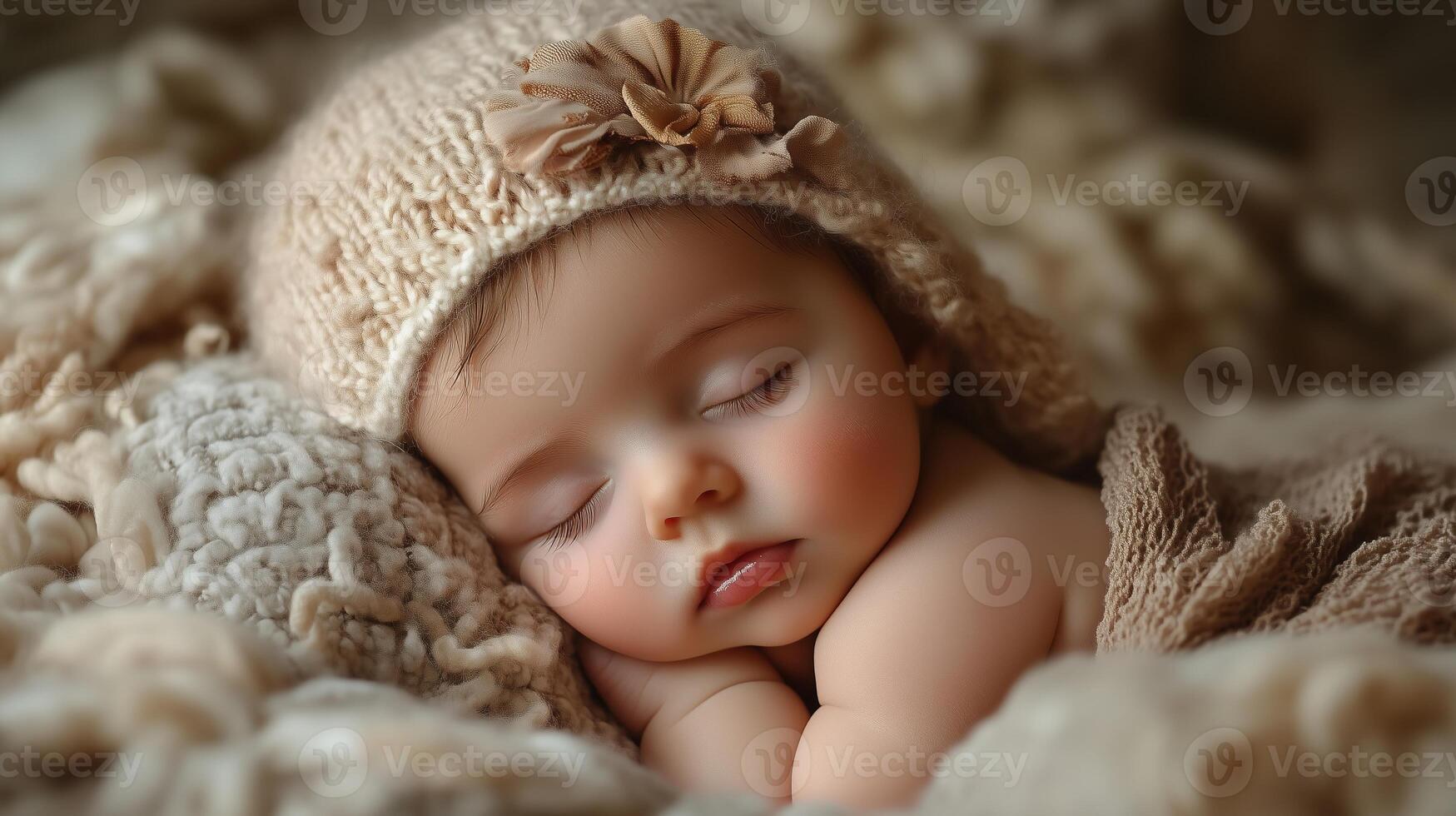 Newborn baby sleep at first days of life. Portrait of sleeping baby photo