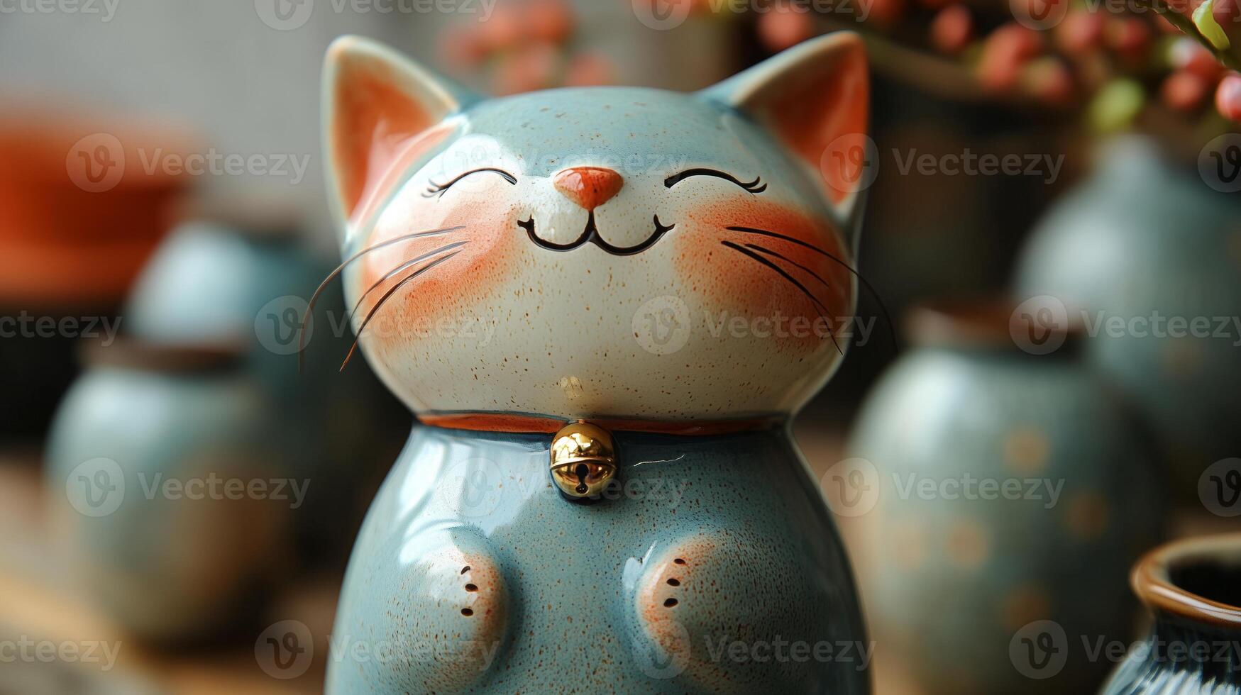 A ceramic cat statue photo