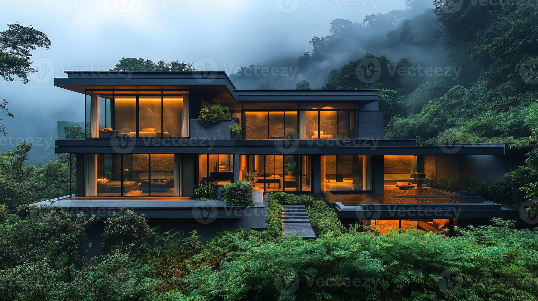 Modern house in the jungle photo