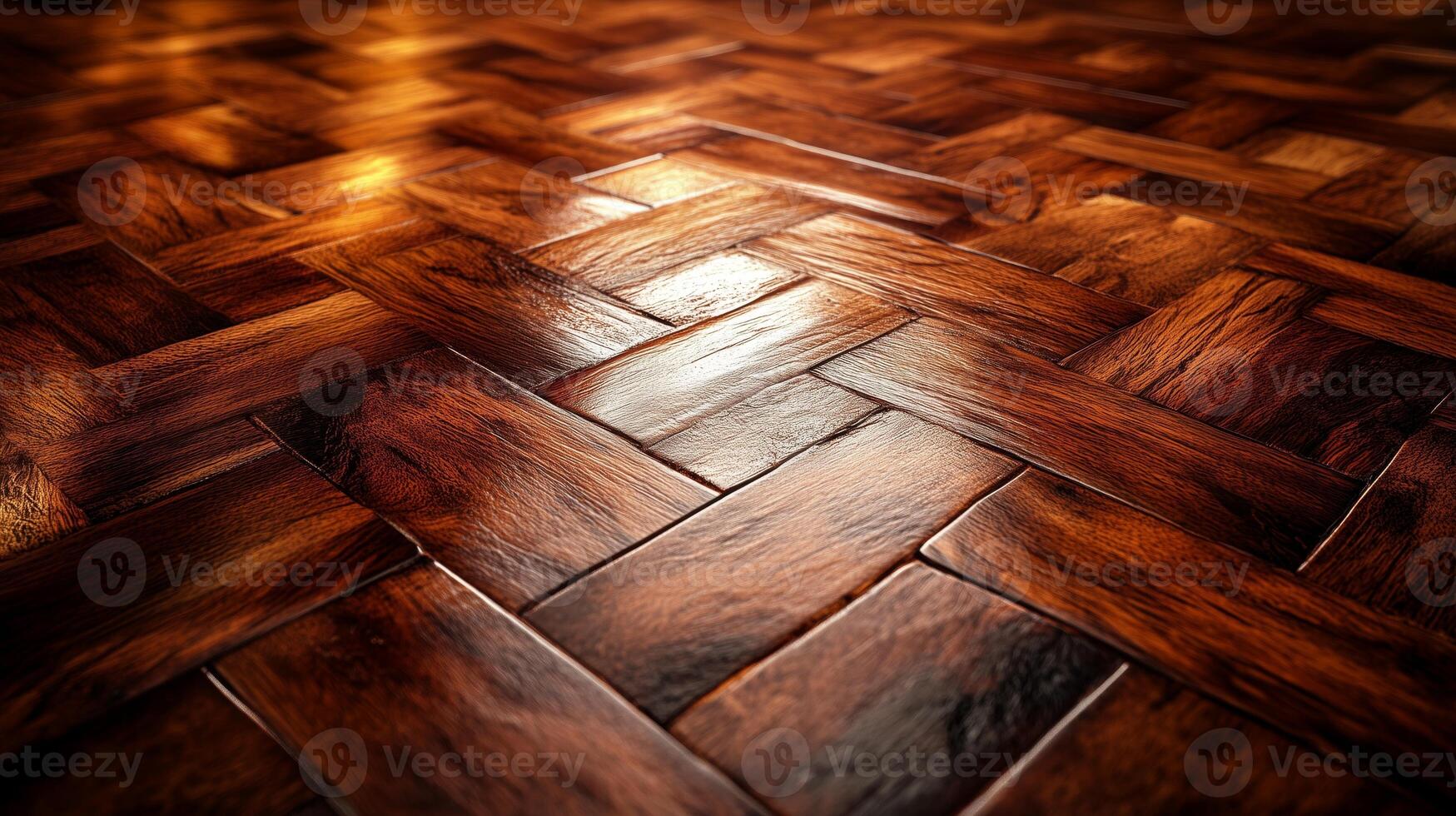 Wood parquet flooring with a light source photo