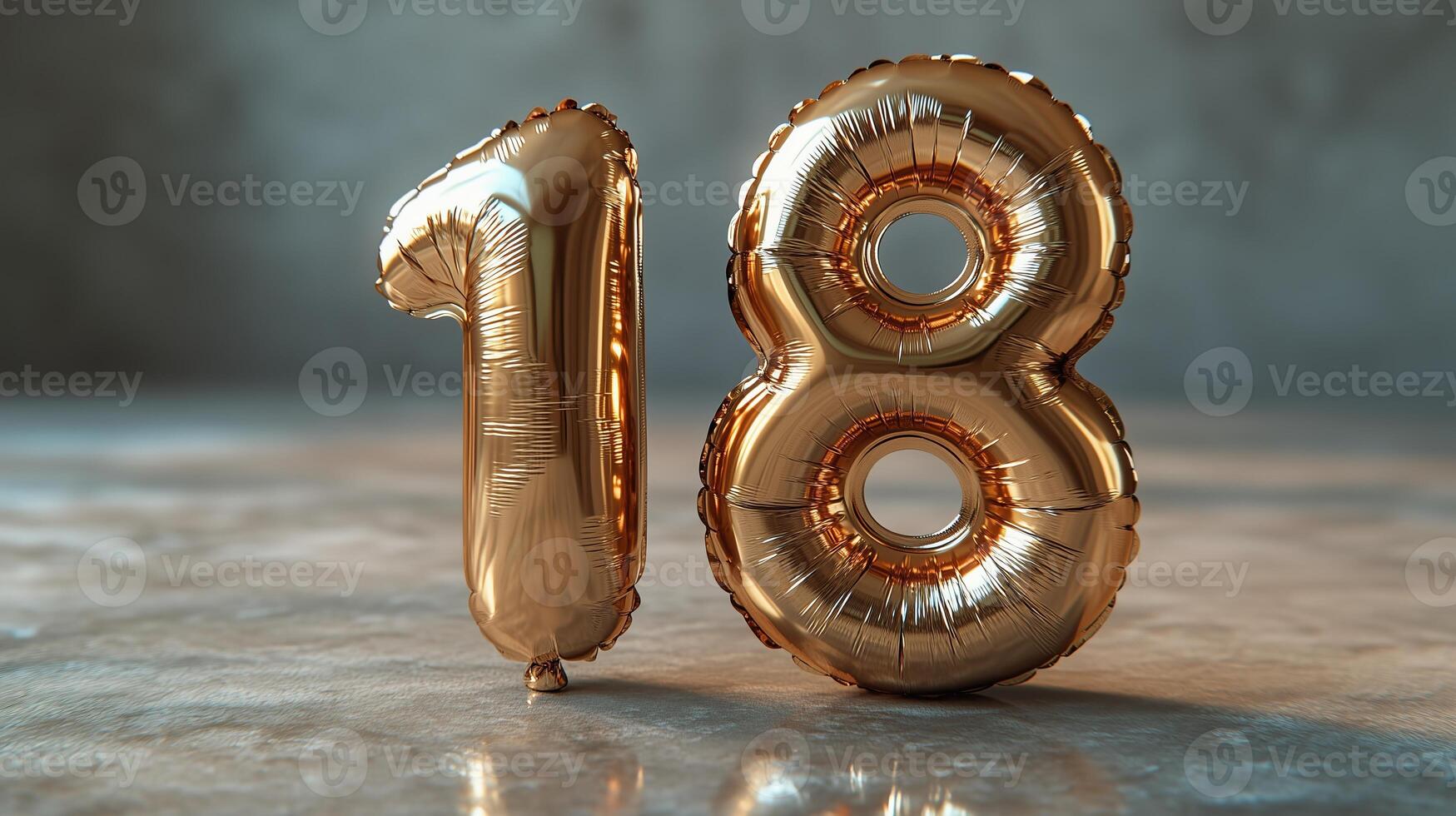 Golden balloons with the number 18 on them photo