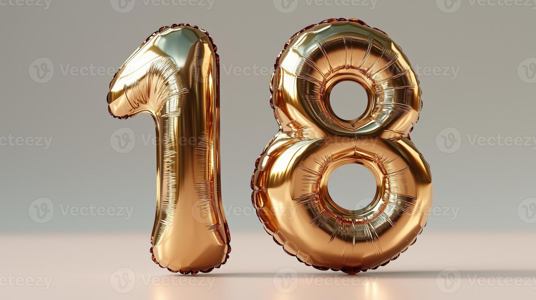 Golden number 18 balloon with number 18 on it photo