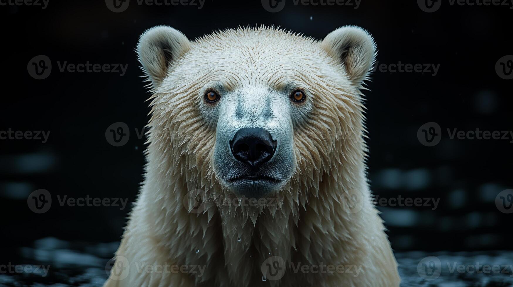 Polar bear portrait. AI photo