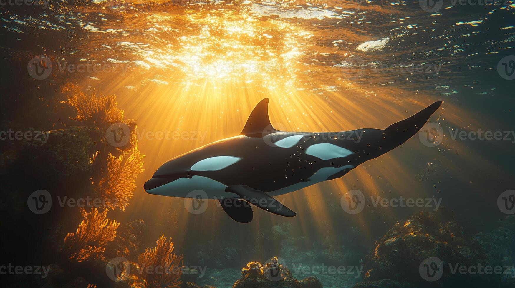 Killer whale in the ocean photo