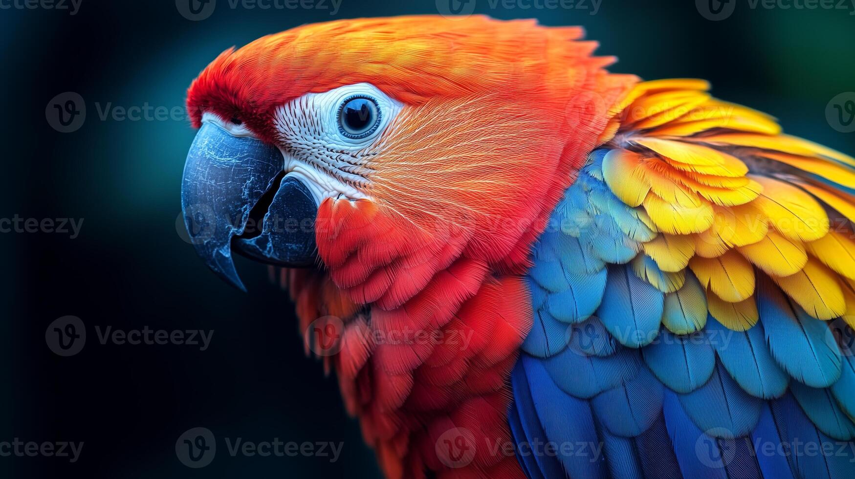 A close up of a colorful parrot photo