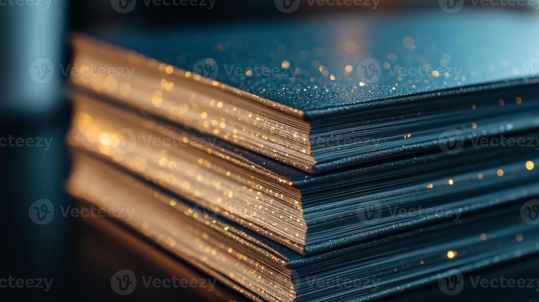 Stack of books on a table photo