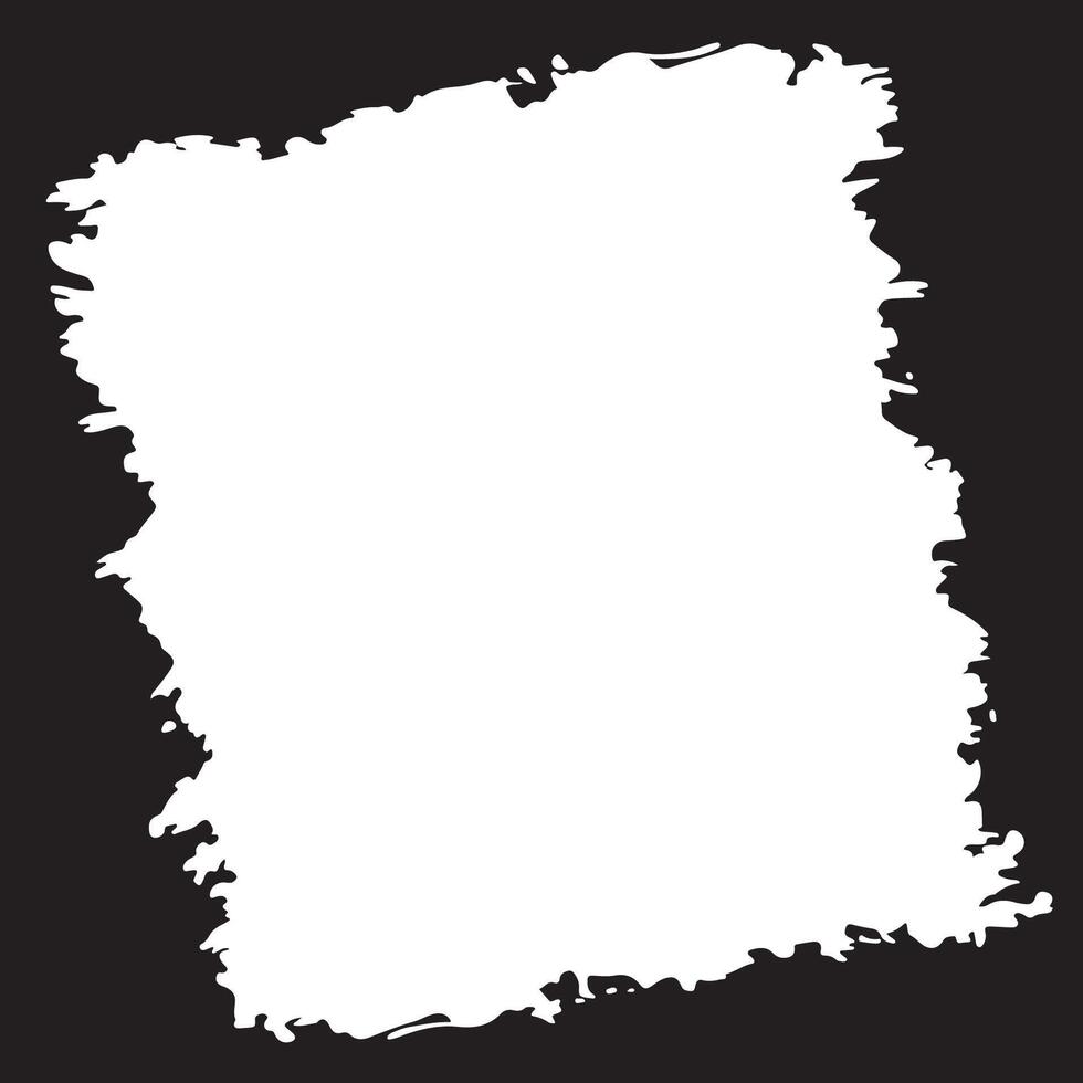 Abstract Black Ink Stain Watercolor Rough Rustic Square Frame Background with Clear Blank Space vector