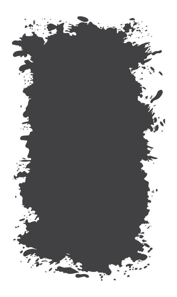 Abstract Black Ink Stain Rustic Vertical Frame Background with Blank Space vector