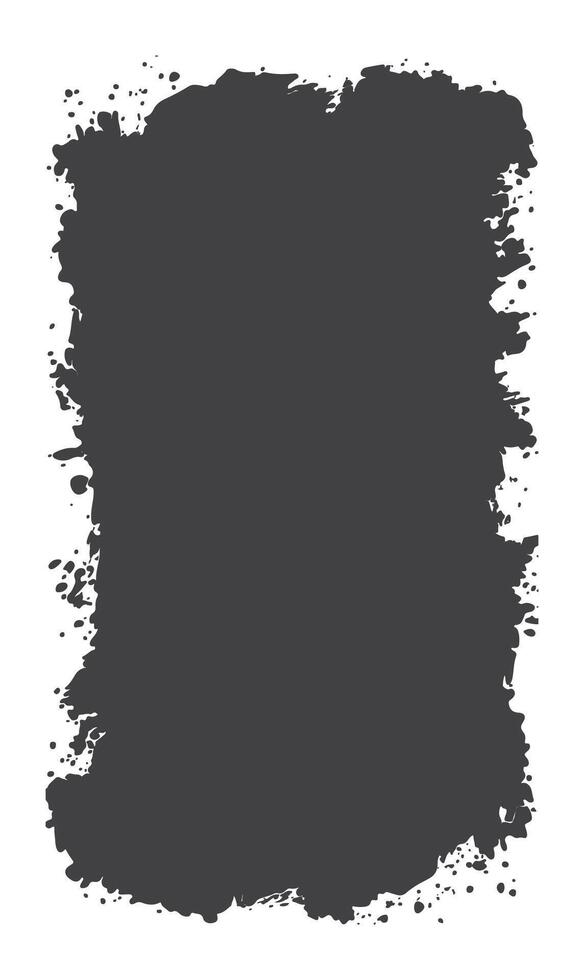 Abstract Black Ink Stain Watercolor Rough Rustic Vertical Frame Background with Copy Space for Banner Poster vector