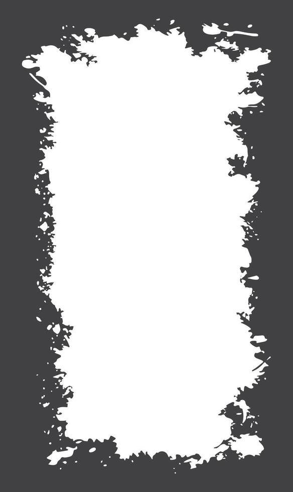 Abstract Black Ink Stain Watercolor Rough Rustic Vertical Frame Background with Empty Space vector