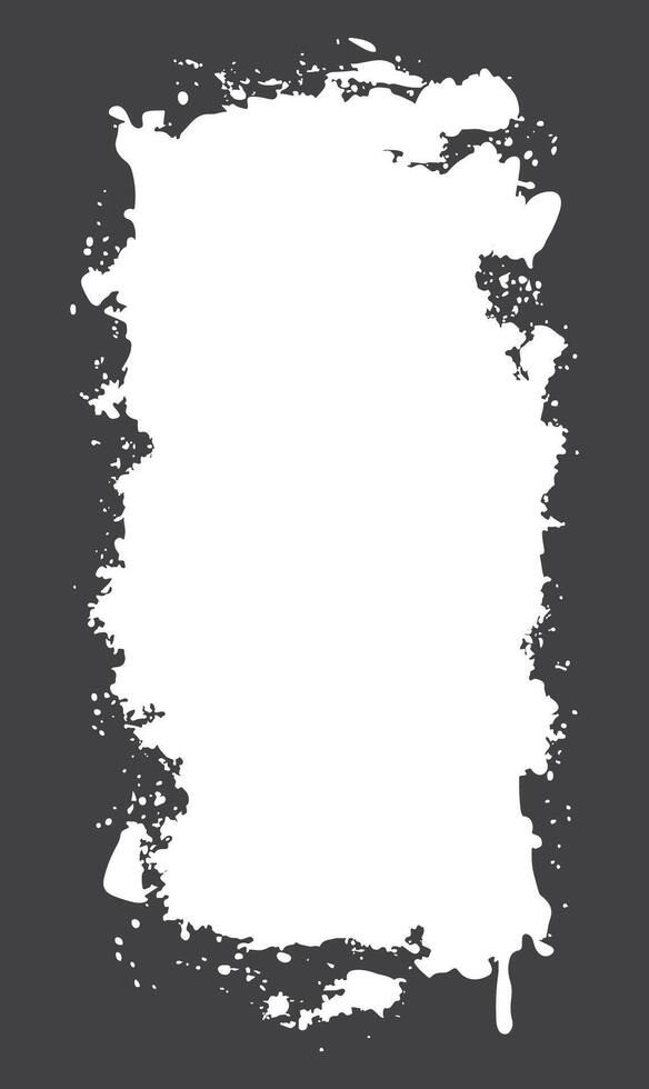 Minimalist Abstract Black Ink Stain Watercolor Rough Rustic Vertical Frame Background with Copy Space vector
