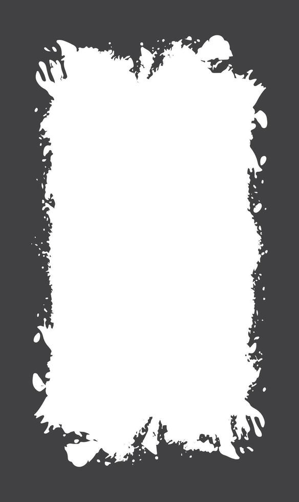Abstract Black Ink Stain Watercolor Rough Rustic Vertical Frame Background with Empty Space for Template vector