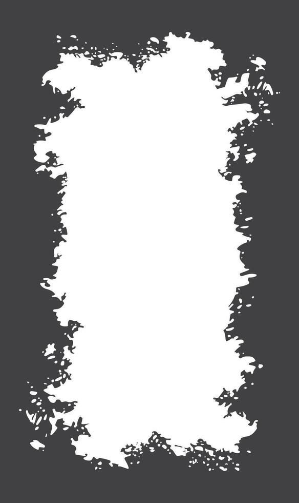 Simple Abstract Black Ink Stain Watercolor Rough Rustic Vertical Frame Background with Copy Space vector