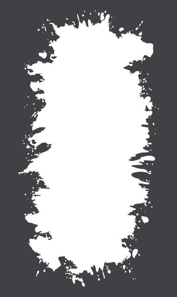 Simple Abstract Black Ink Stain Watercolor Rough Rustic Vertical Frame Background with Empty Space vector