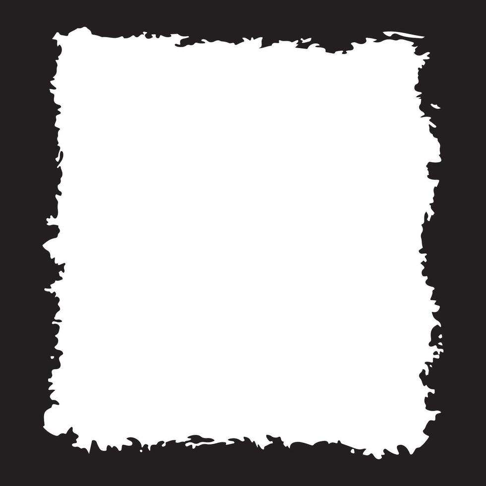 Abstract Black Ink Stain Watercolor Rough Rustic Square Frame Backdrop Background with Clear Copy Space vector