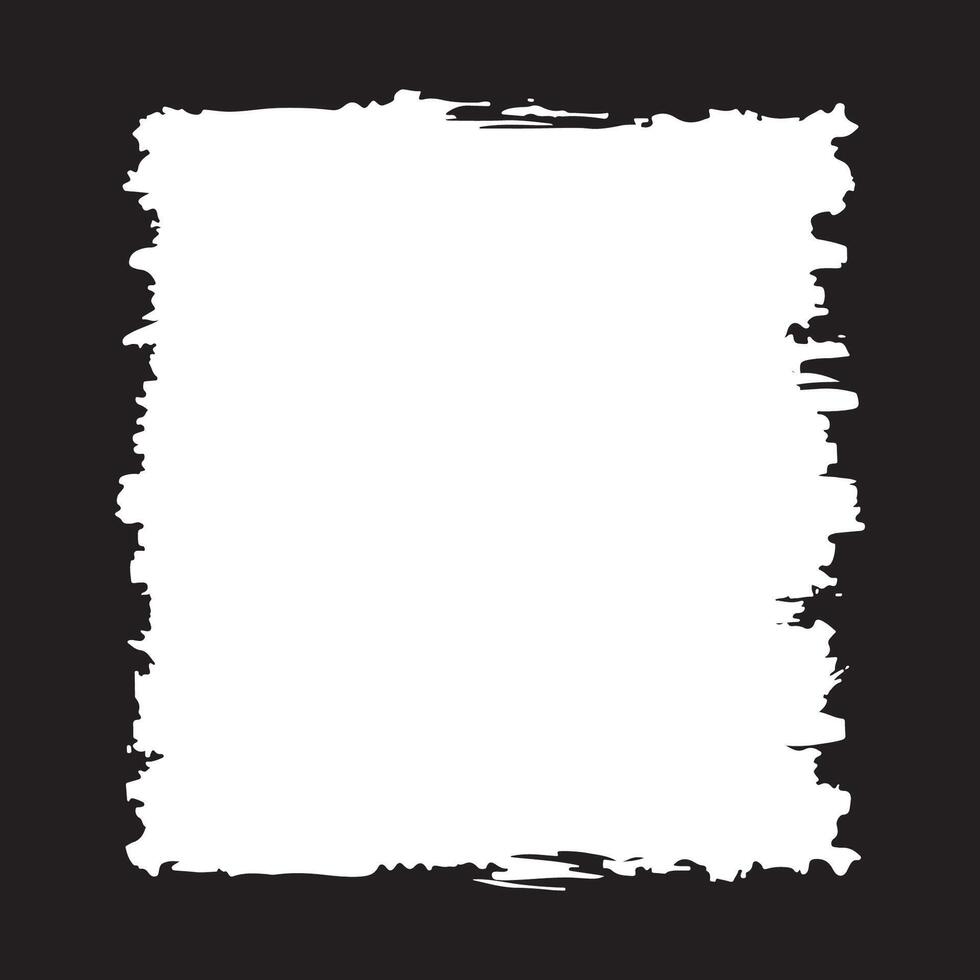 Abstract Black Ink Stain Watercolor Rough Rustic Square Frame Background with Clear Empty Space vector