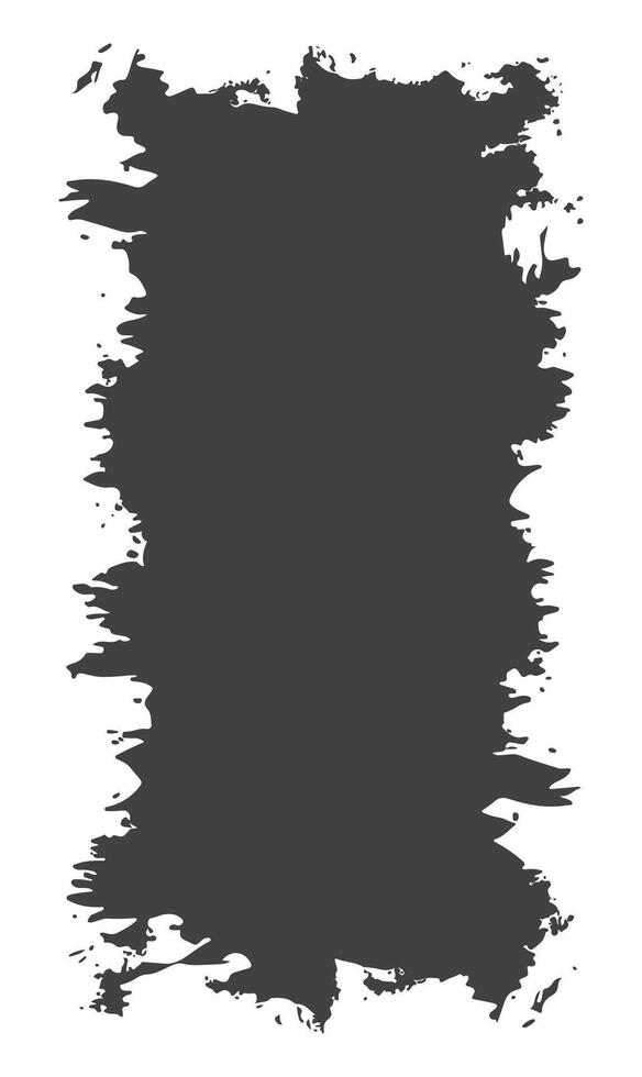 Abstract Black Ink Watercolor Rough Rustic Vertical Frame Background with Empty Space vector