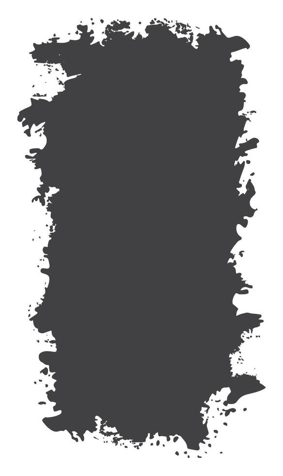 Abstract Black Ink Stain Watercolor Rough Rustic Vertical Frame Background with Copy Space for Banner vector