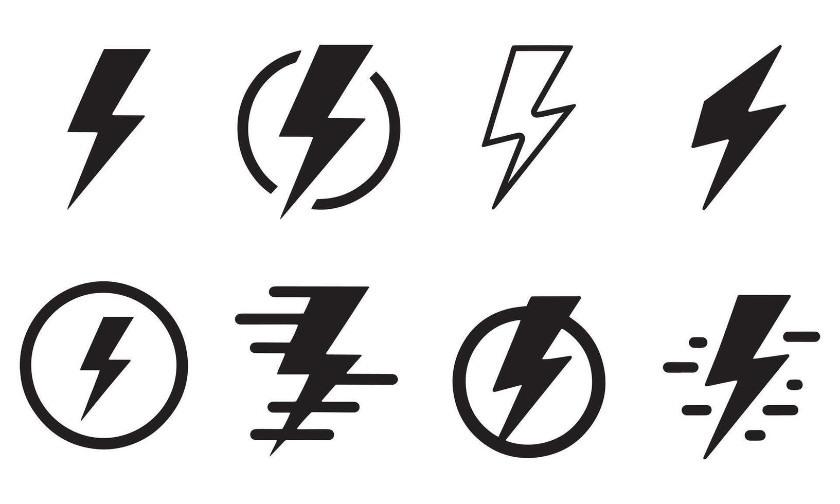 Lightning bolt icon set vector