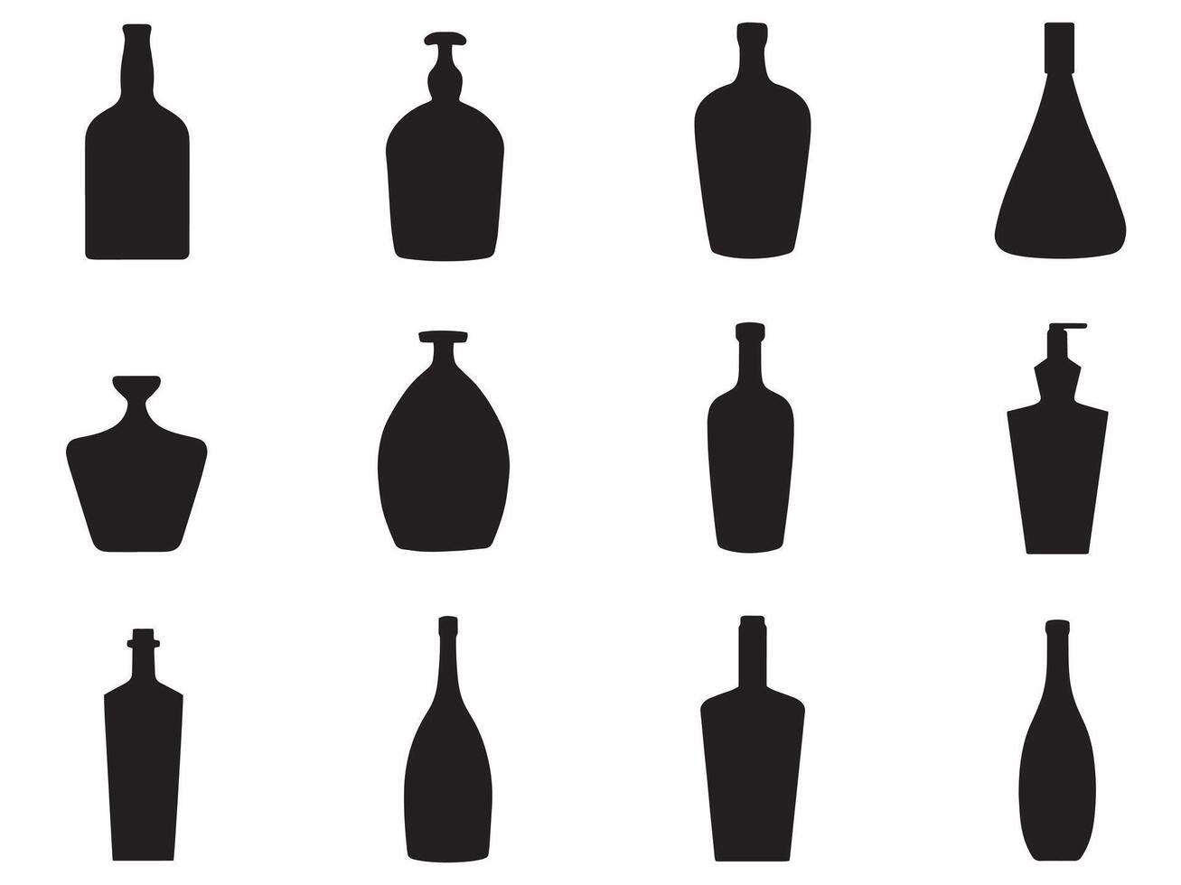 Bottle Silhouettes Collection vector