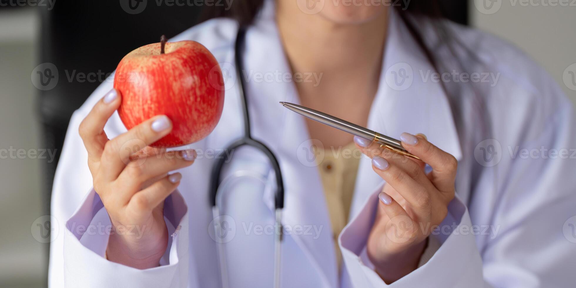 Nutritionist comparing pasta and rice, promoting healthy carbohydrate choices. photo