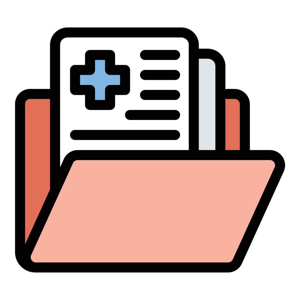 Medical report icon in flat line style representing health records diagnosis and patient documentation ideal for healthcare medical and wellness concepts. vector