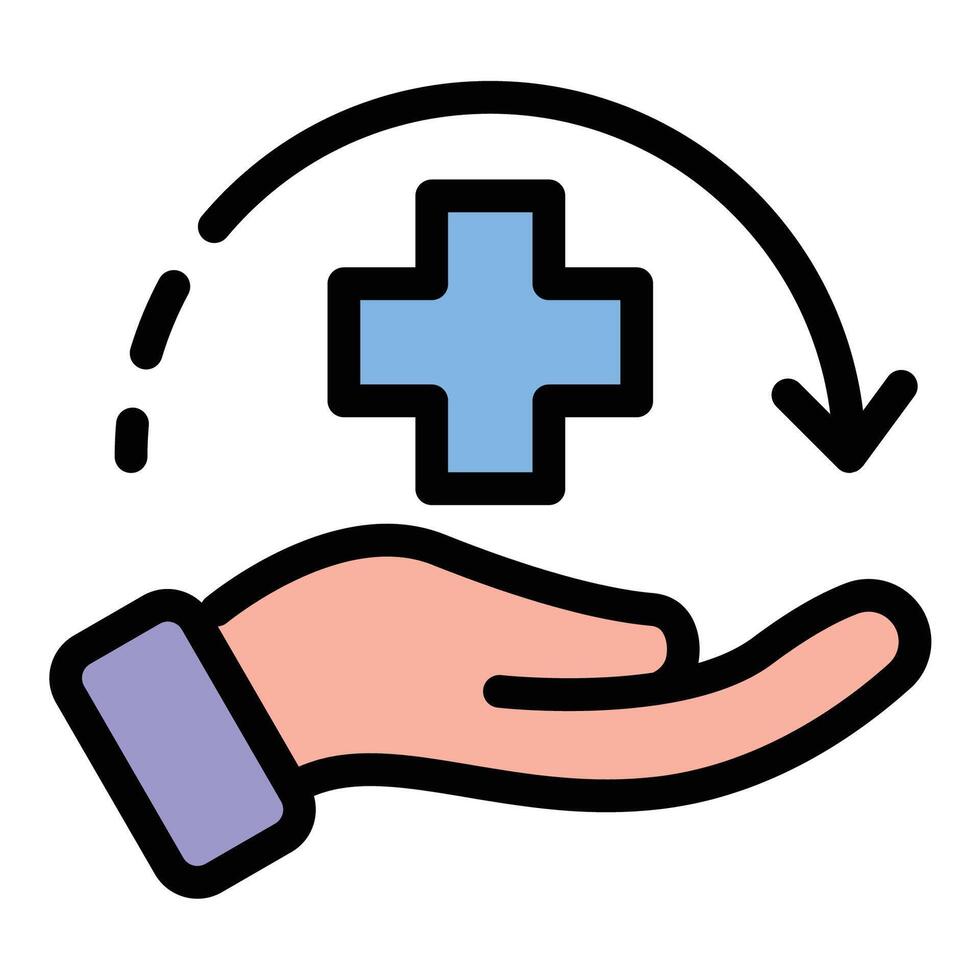 Health insurance icon in flat line style representing medical coverage financial protection and healthcare benefits ideal for insurance medical and wellness concepts. vector