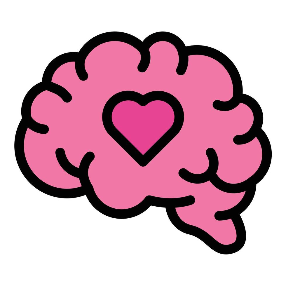 Mental health icon in flat line style representing emotional well-being psychological support and self-care ideal for healthcare wellness and therapy concepts. vector