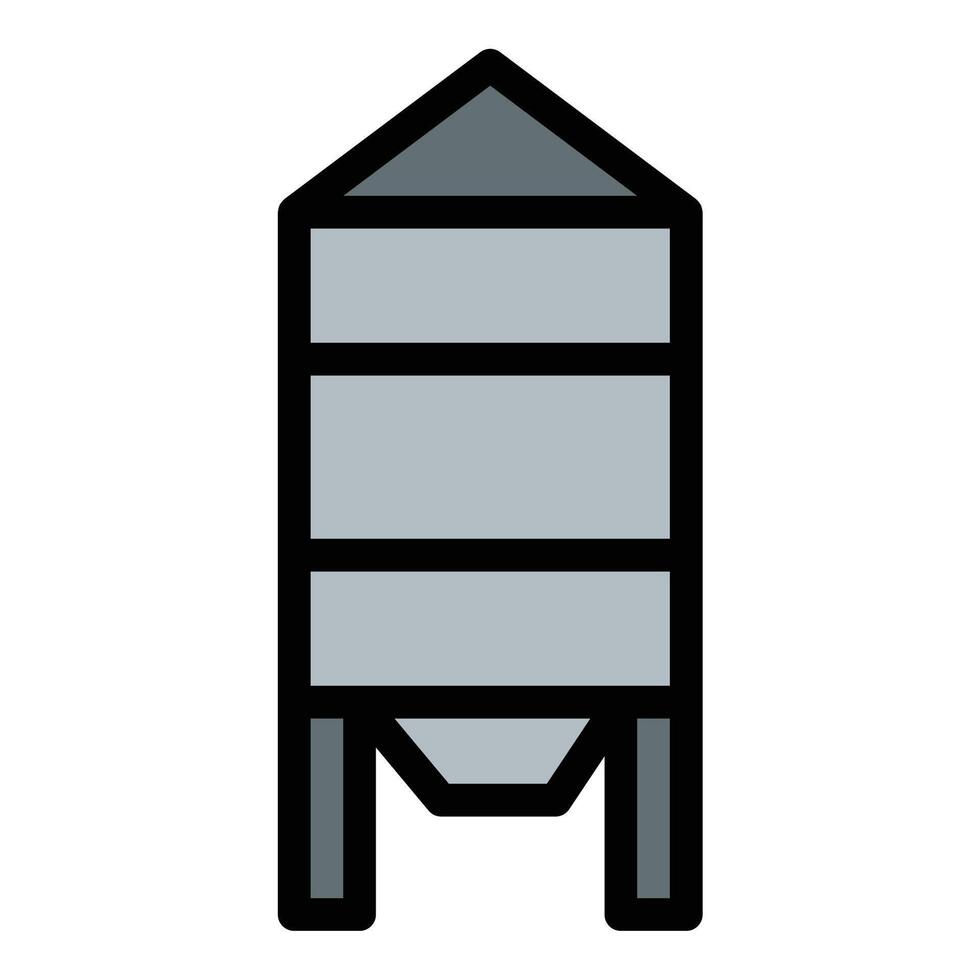 Silo icon in flat line style representing grain storage agriculture and food preservation ideal for farming logistics and agribusiness concepts. vector