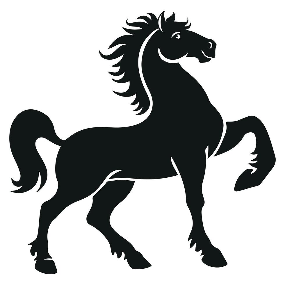 Horse silhouette black and white design vector
